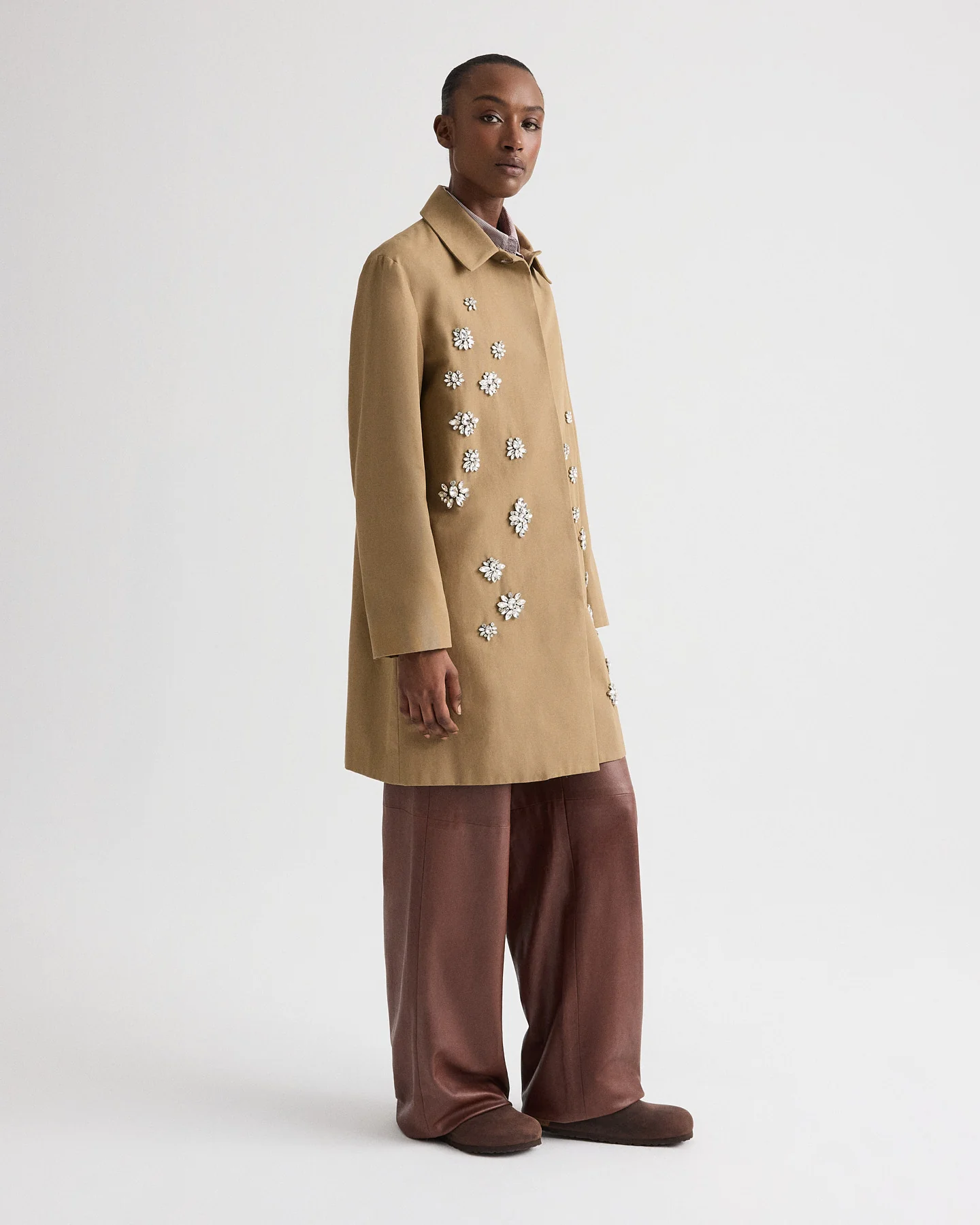 Edinburgh Coat with Crystals in Water-Repellent Cotton Canvas - Image 3