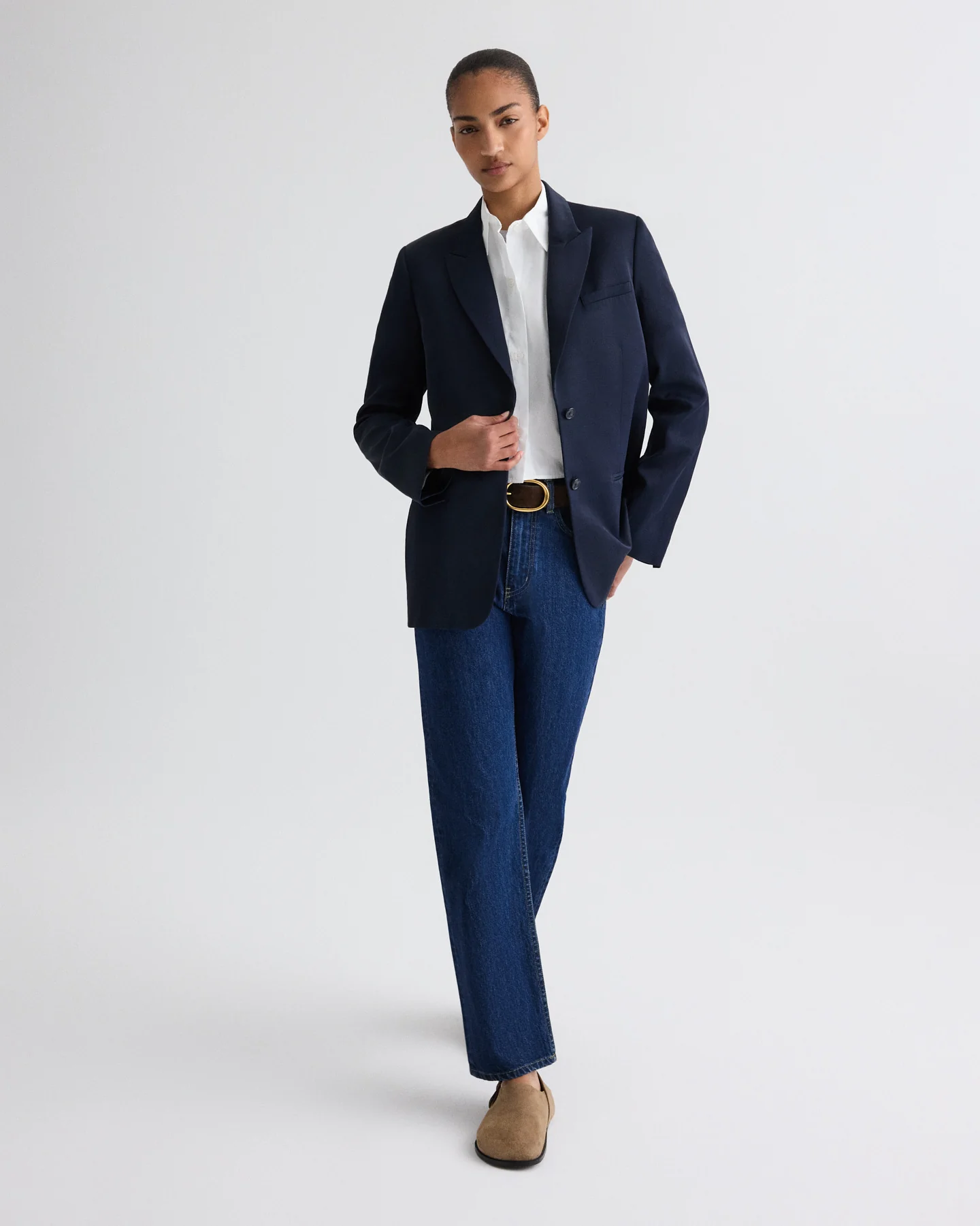 Sweetpea Blazer in Coated Viscose Linen - Image 3